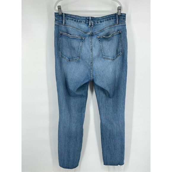 Good American Good Curve High Rise Skinny Crop Distressed Destroyed Jean Size 16 - Picture 2 of 9